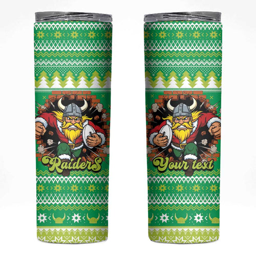 Santa Raiders Personalized Skinny Tumbler Christmas Rugby League Spirit - Aussie Hoodie