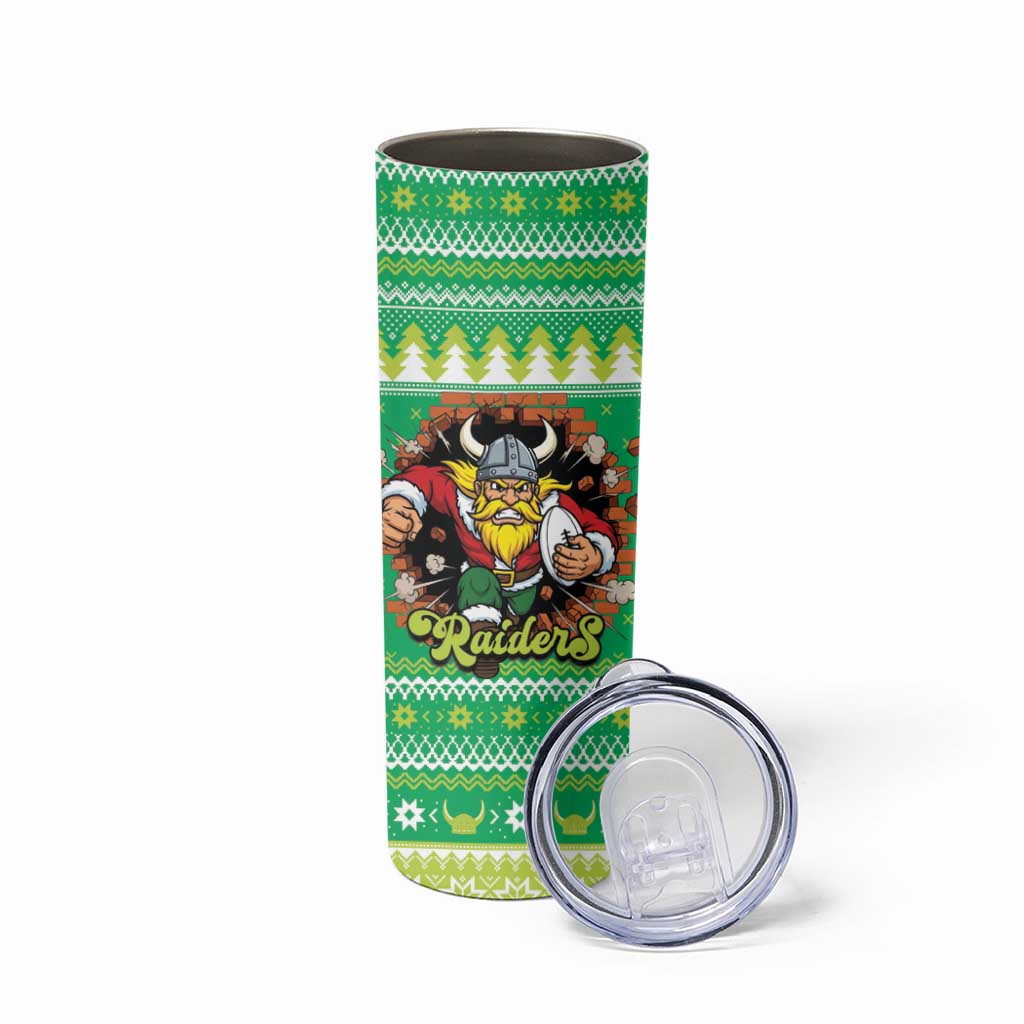 Santa Raiders Personalized Skinny Tumbler Christmas Rugby League Spirit - Aussie Hoodie