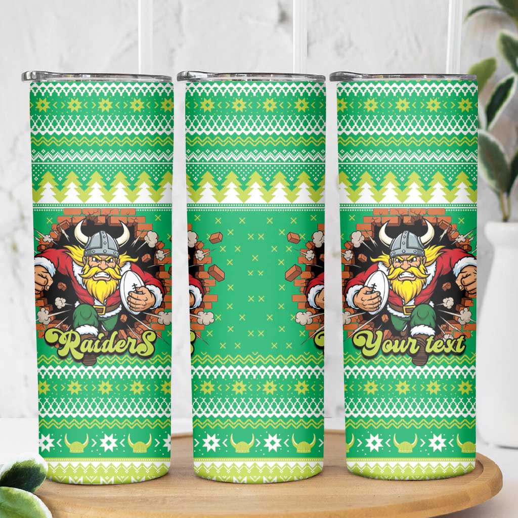 Santa Raiders Personalized Skinny Tumbler Christmas Rugby League Spirit - Aussie Hoodie