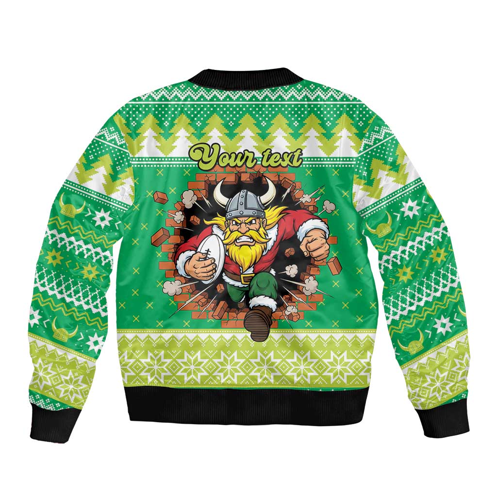 Santa Raiders Personalized Sleeve Zip Bomber Jacket Christmas Rugby League Spirit - Aussie Hoodie
