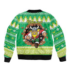 Santa Raiders Personalized Sleeve Zip Bomber Jacket Christmas Rugby League Spirit - Aussie Hoodie