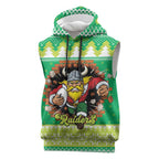 Santa Raiders Personalized Sleeveless Hoodie Christmas Rugby League Spirit - Aussie Hoodie
