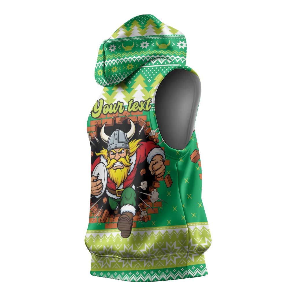 Santa Raiders Personalized Sleeveless Hoodie Christmas Rugby League Spirit - Aussie Hoodie