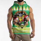 Santa Raiders Personalized Sleeveless Hoodie Christmas Rugby League Spirit - Aussie Hoodie