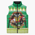 Santa Raiders Personalized Sleeveless Puffer Jacket Christmas Rugby League Spirit - Aussie Hoodie