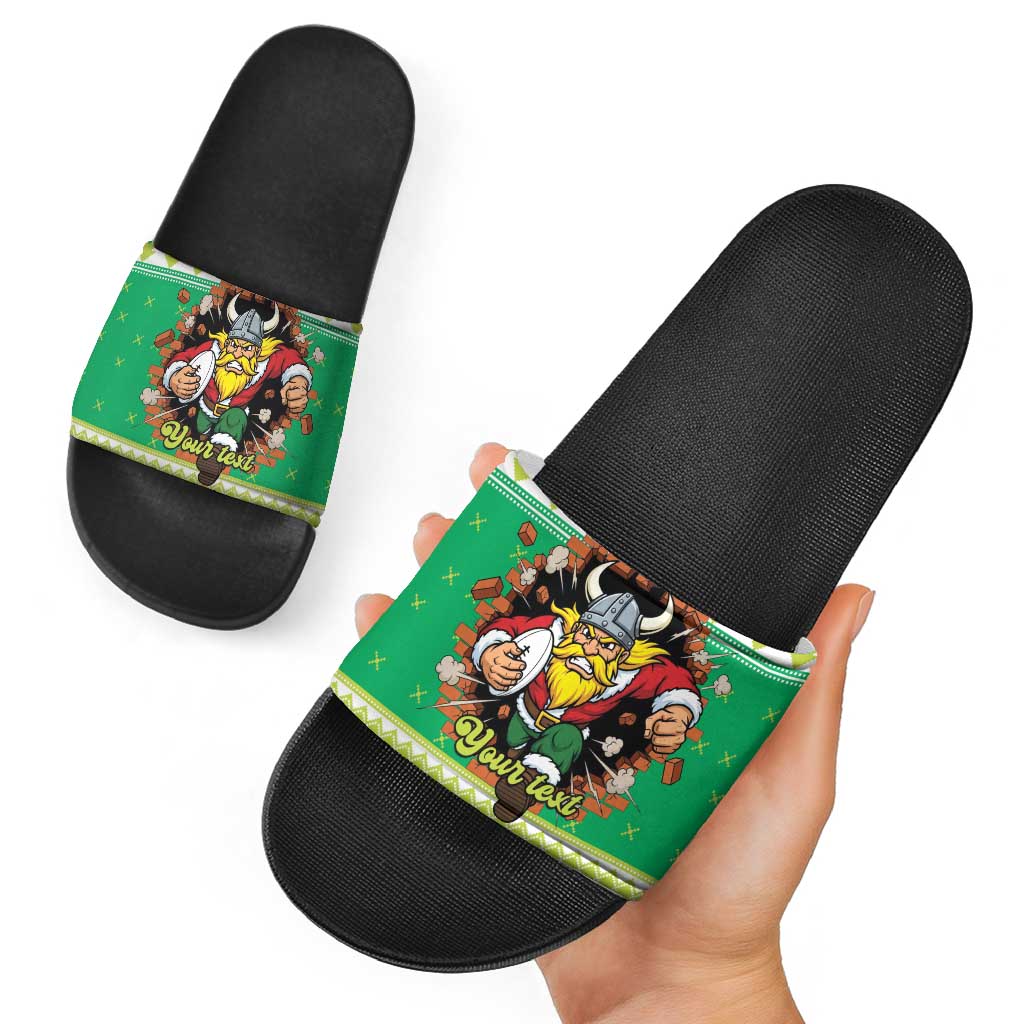 Santa Raiders Personalized Slide Sandals Christmas Rugby League Spirit - Aussie Hoodie