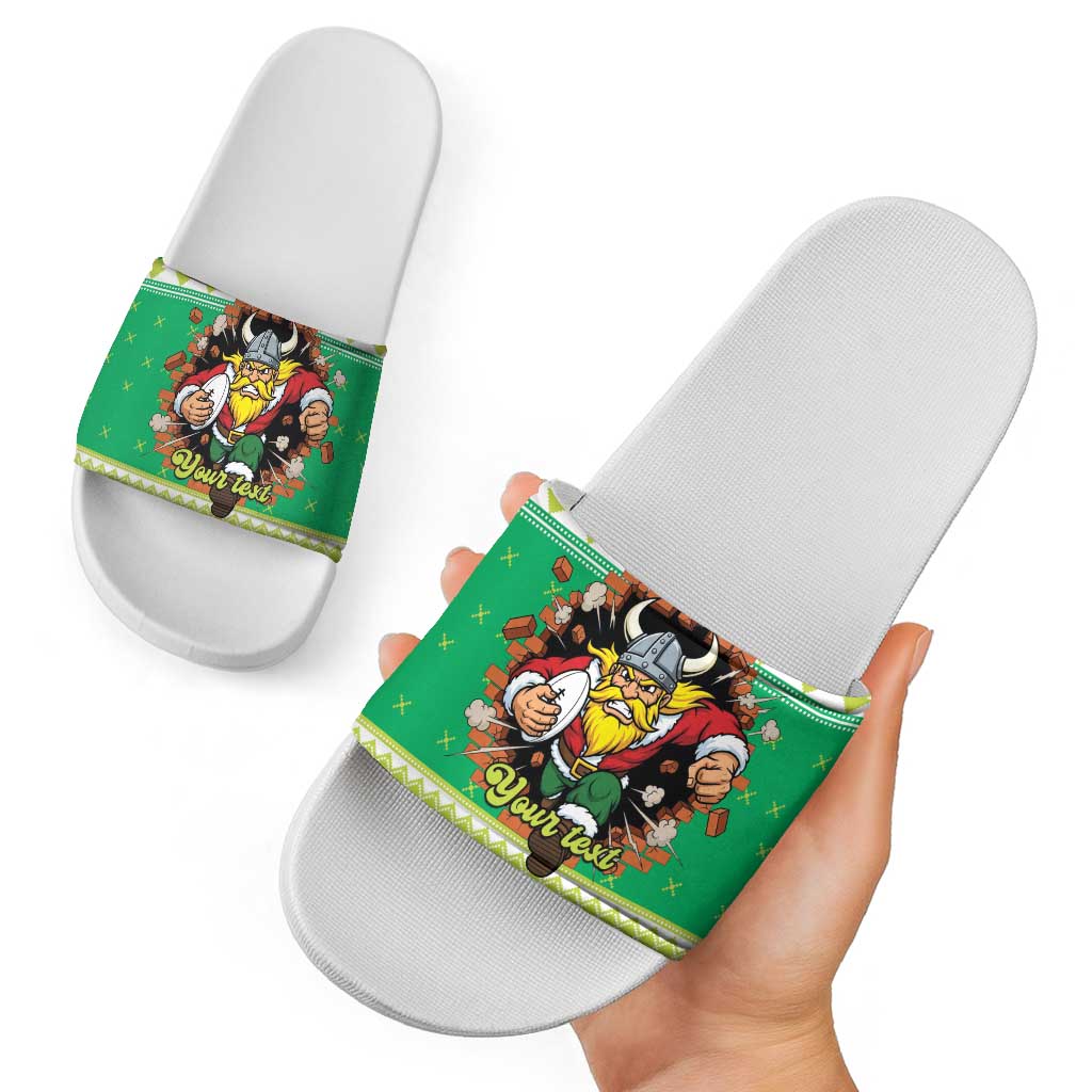 Santa Raiders Personalized Slide Sandals Christmas Rugby League Spirit - Aussie Hoodie