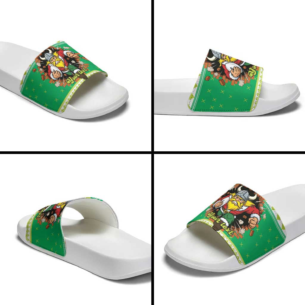 Santa Raiders Personalized Slide Sandals Christmas Rugby League Spirit - Aussie Hoodie