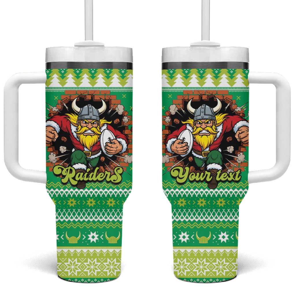 Santa Raiders Personalized Tumbler With Handle Christmas Rugby League Spirit - Aussie Hoodie