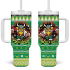 Santa Raiders Personalized Tumbler With Handle Christmas Rugby League Spirit - Aussie Hoodie