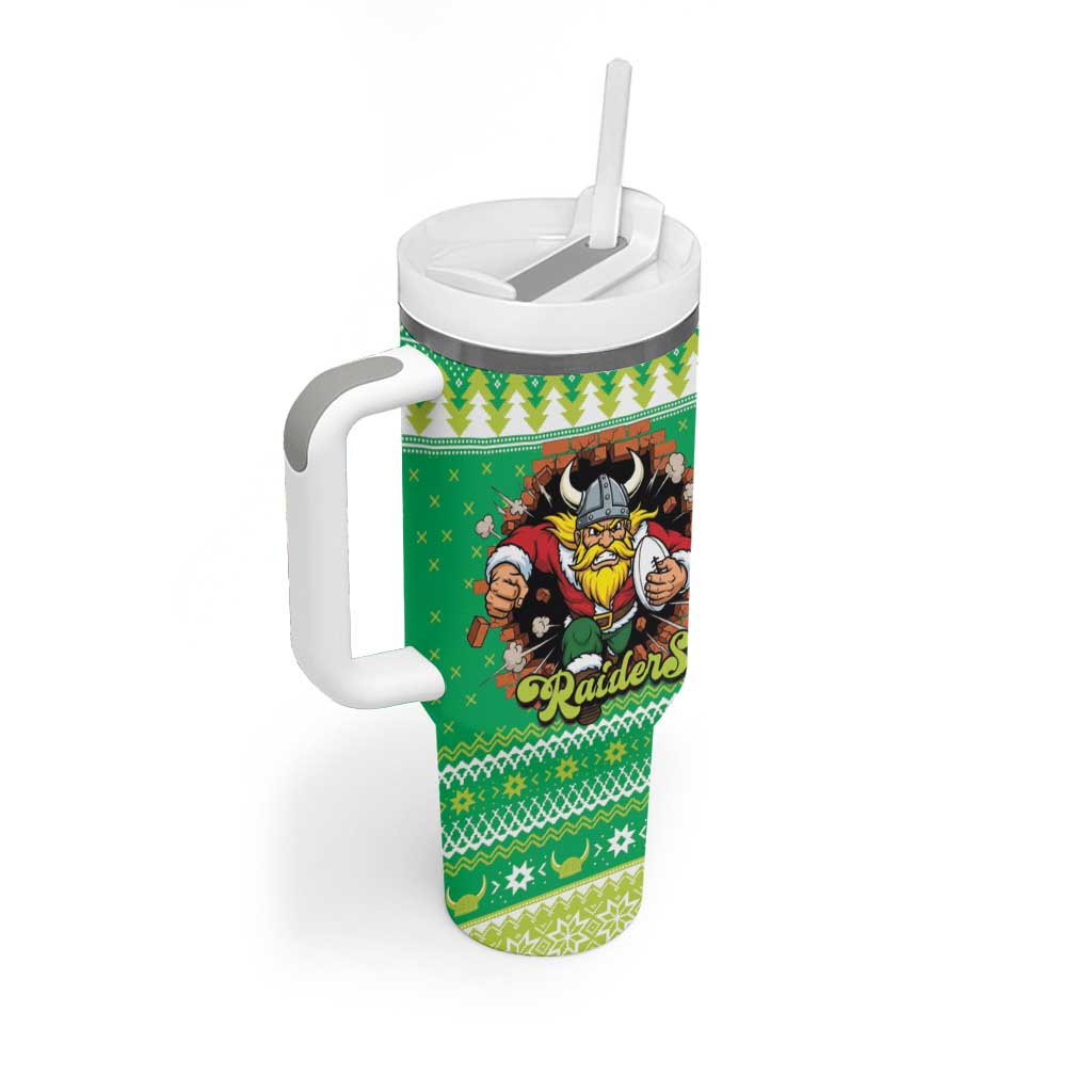 Santa Raiders Personalized Tumbler With Handle Christmas Rugby League Spirit - Aussie Hoodie