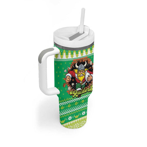 Santa Raiders Personalized Tumbler With Handle Christmas Rugby League Spirit - Aussie Hoodie