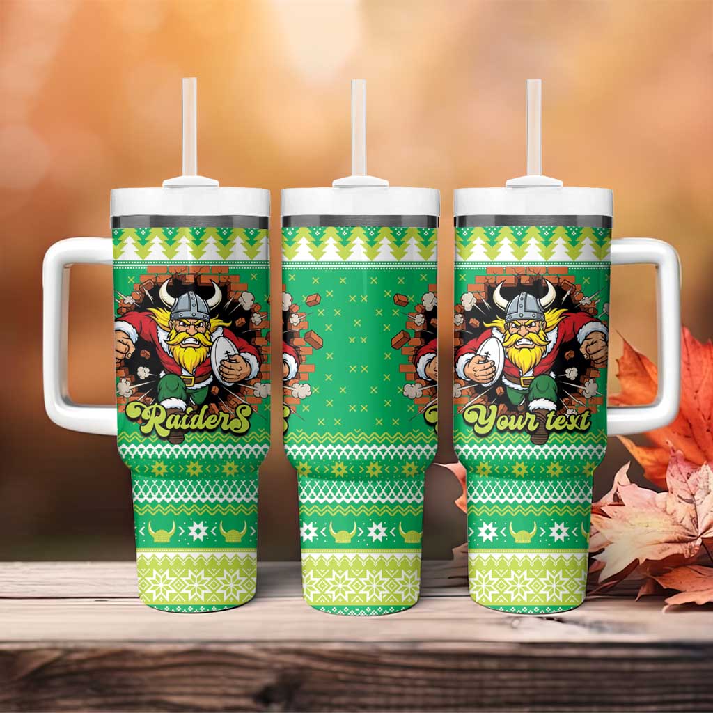 Santa Raiders Personalized Tumbler With Handle Christmas Rugby League Spirit - Aussie Hoodie