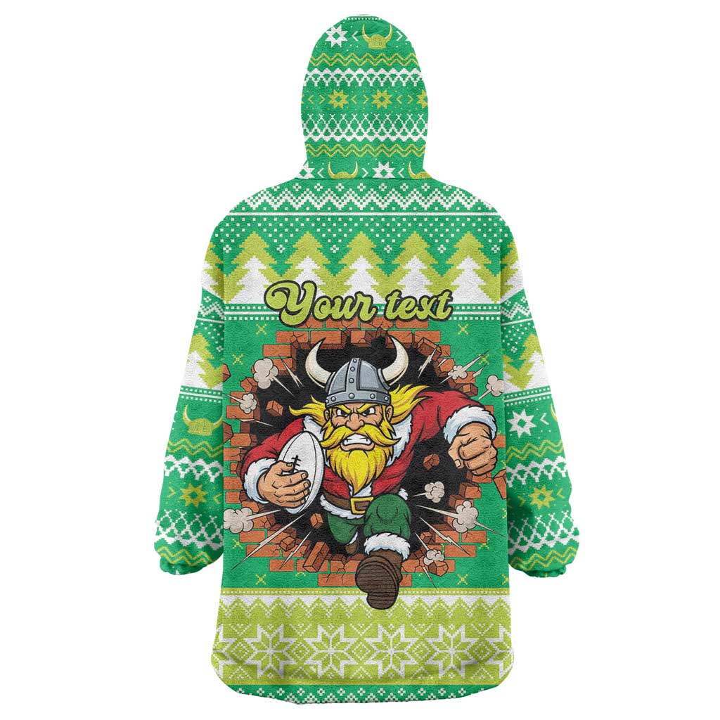 Santa Raiders Personalized Wearable Blanket Hoodie Christmas Rugby League Spirit - Aussie Hoodie
