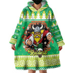 Santa Raiders Personalized Wearable Blanket Hoodie Christmas Rugby League Spirit - Aussie Hoodie