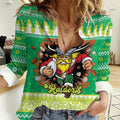 Santa Raiders Personalized Women Casual Shirt Christmas Rugby League Spirit - Aussie Hoodie