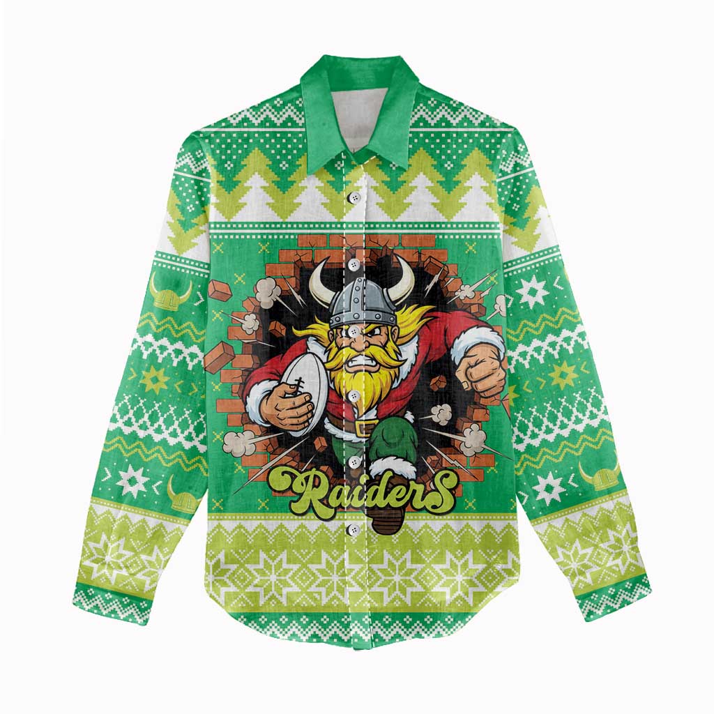 Santa Raiders Personalized Women Casual Shirt Christmas Rugby League Spirit - Aussie Hoodie