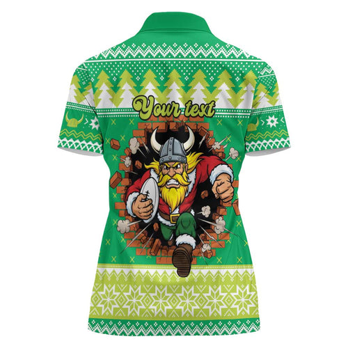 Santa Raiders Personalized Women Polo Shirt Christmas Rugby League Spirit - Aussie Hoodie