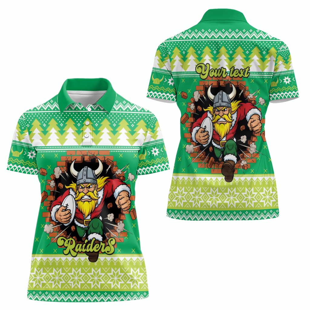Santa Raiders Personalized Women Polo Shirt Christmas Rugby League Spirit - Aussie Hoodie