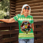 Santa Raiders Personalized Women Polo Shirt Christmas Rugby League Spirit - Aussie Hoodie