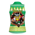 Santa Raiders Personalized Women Sleeveless Polo Shirt Christmas Rugby League Spirit - Aussie Hoodie