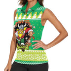 Santa Raiders Personalized Women Sleeveless Polo Shirt Christmas Rugby League Spirit - Aussie Hoodie