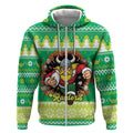 Santa Raiders Personalized Zip Hoodie Christmas Rugby League Spirit - Aussie Hoodie