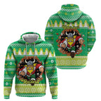 Santa Raiders Personalized Zip Hoodie Christmas Rugby League Spirit - Aussie Hoodie