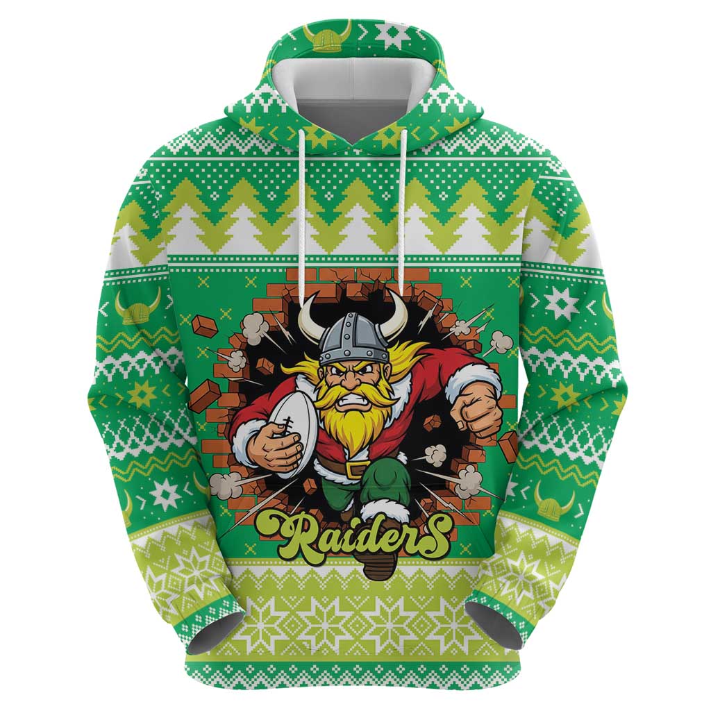 Santa Raiders Personalized Zip Hoodie Christmas Rugby League Spirit - Aussie Hoodie