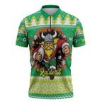 Santa Raiders Personalized Zipper Polo Shirt Christmas Rugby League Spirit - Aussie Hoodie