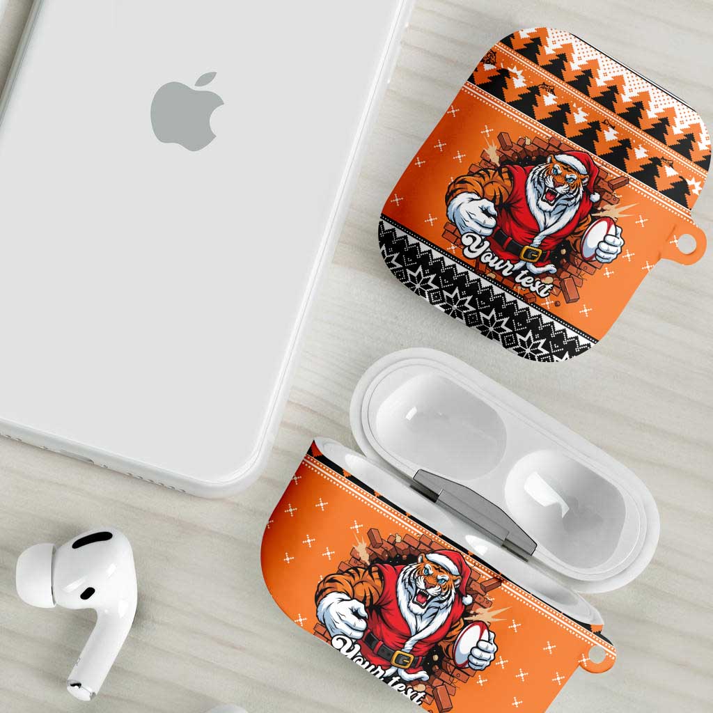 Santa Tiger Roar Personalized AirPods Case Christmas Rugby League Spirit - Aussie Hoodie