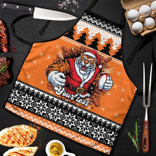 Santa Tiger Roar Personalized Apron Christmas Rugby League Spirit - Aussie Hoodie