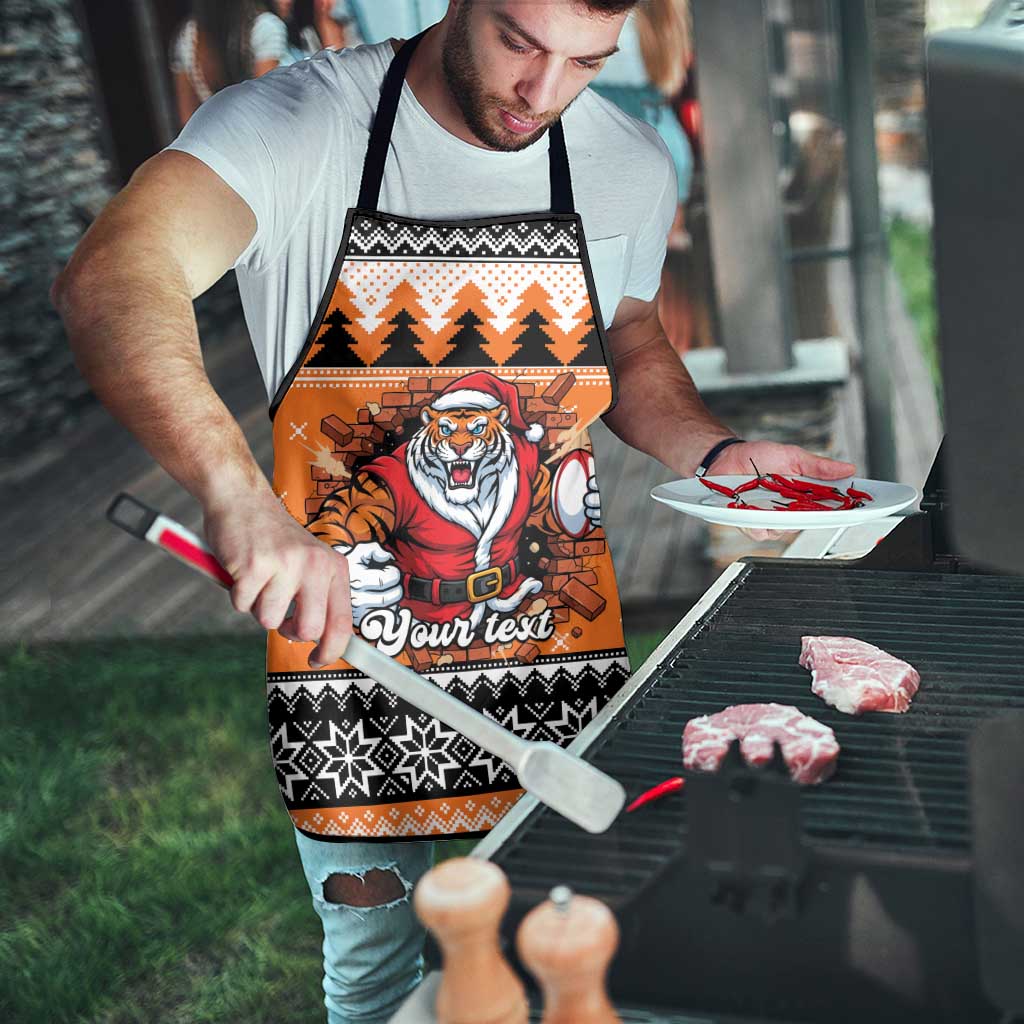 Santa Tiger Roar Personalized Apron Christmas Rugby League Spirit - Aussie Hoodie