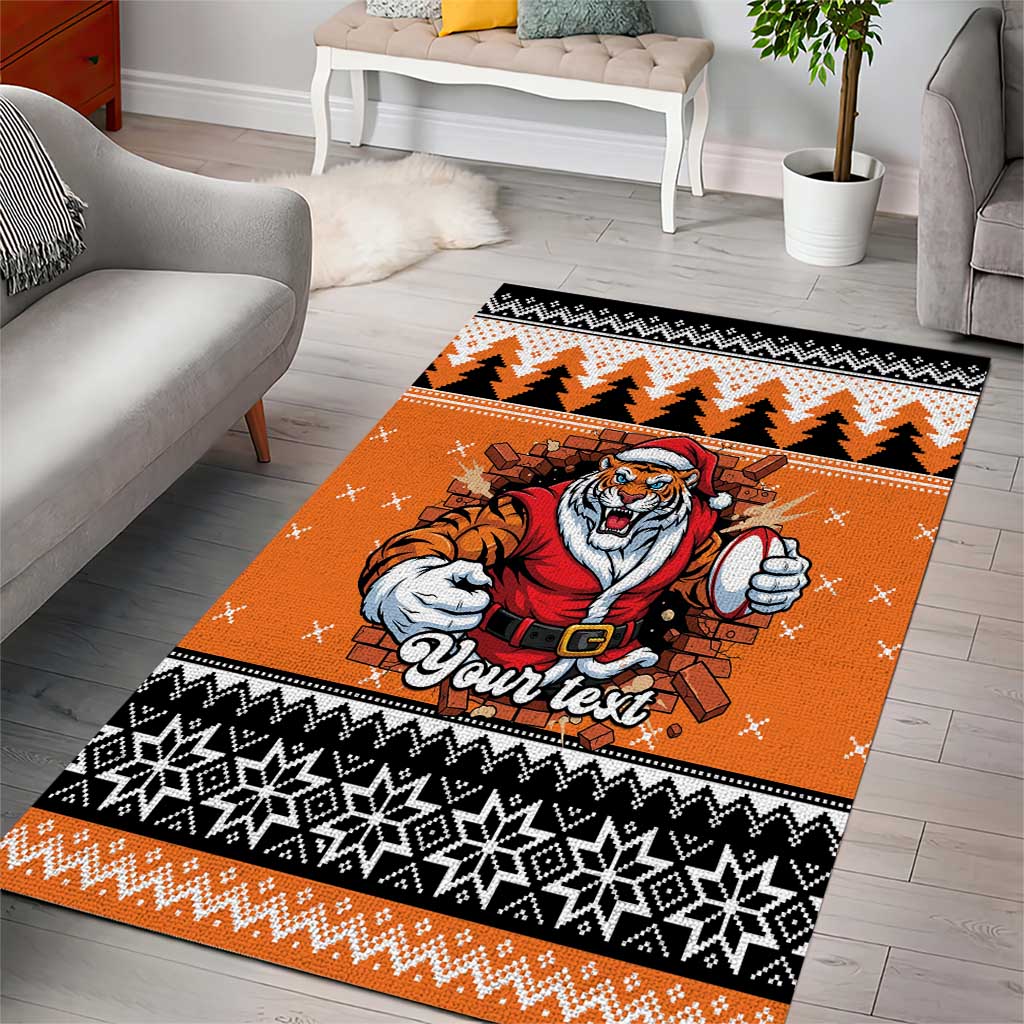 Santa Tiger Roar Personalized Area Rug Christmas Rugby League Spirit - Aussie Hoodie