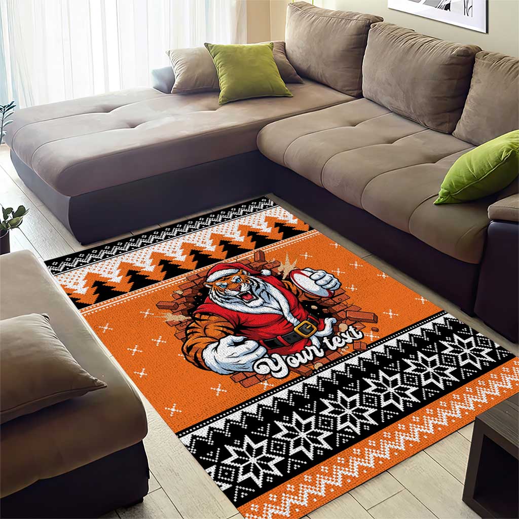 Santa Tiger Roar Personalized Area Rug Christmas Rugby League Spirit - Aussie Hoodie