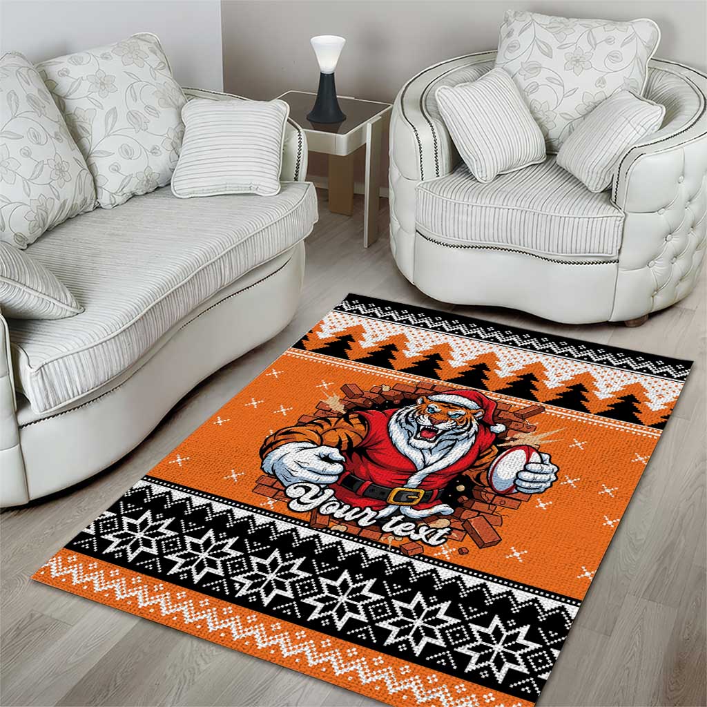 Santa Tiger Roar Personalized Area Rug Christmas Rugby League Spirit - Aussie Hoodie