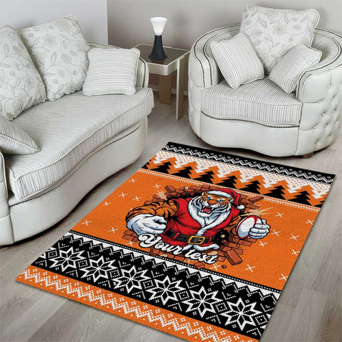 Santa Tiger Roar Personalized Area Rug Christmas Rugby League Spirit - Aussie Hoodie