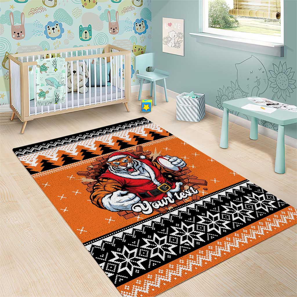 Santa Tiger Roar Personalized Area Rug Christmas Rugby League Spirit - Aussie Hoodie