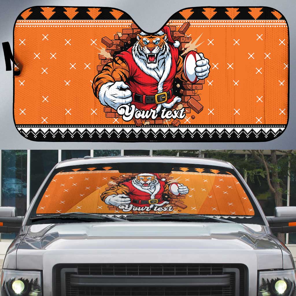 Santa Tiger Roar Personalized Auto Sun Shade Christmas Rugby League Spirit - Aussie Hoodie