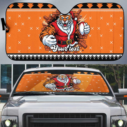 Santa Tiger Roar Personalized Auto Sun Shade Christmas Rugby League Spirit - Aussie Hoodie