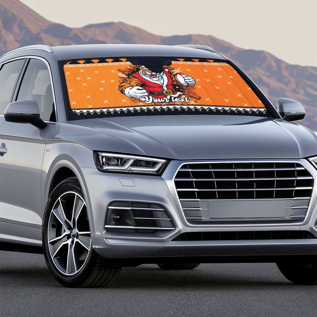 Santa Tiger Roar Personalized Auto Sun Shade Christmas Rugby League Spirit - Aussie Hoodie