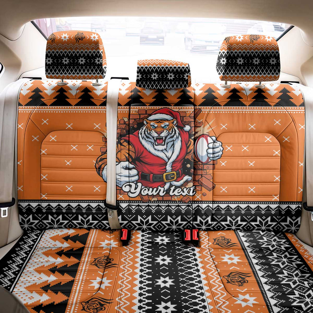 Santa Tiger Roar Personalized Back Car Seat Cover Christmas Rugby League Spirit - Aussie Hoodie