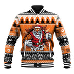 Santa Tiger Roar Personalized Baseball Jacket Christmas Rugby League Spirit - Aussie Hoodie