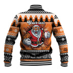 Santa Tiger Roar Personalized Baseball Jacket Christmas Rugby League Spirit - Aussie Hoodie
