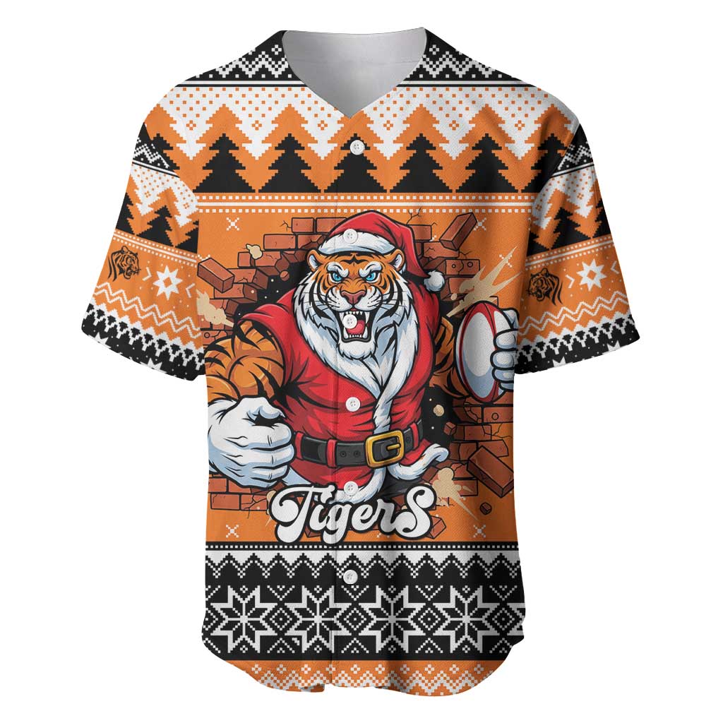 Santa Tiger Roar Personalized Baseball Jersey Christmas Rugby League Spirit - Aussie Hoodie