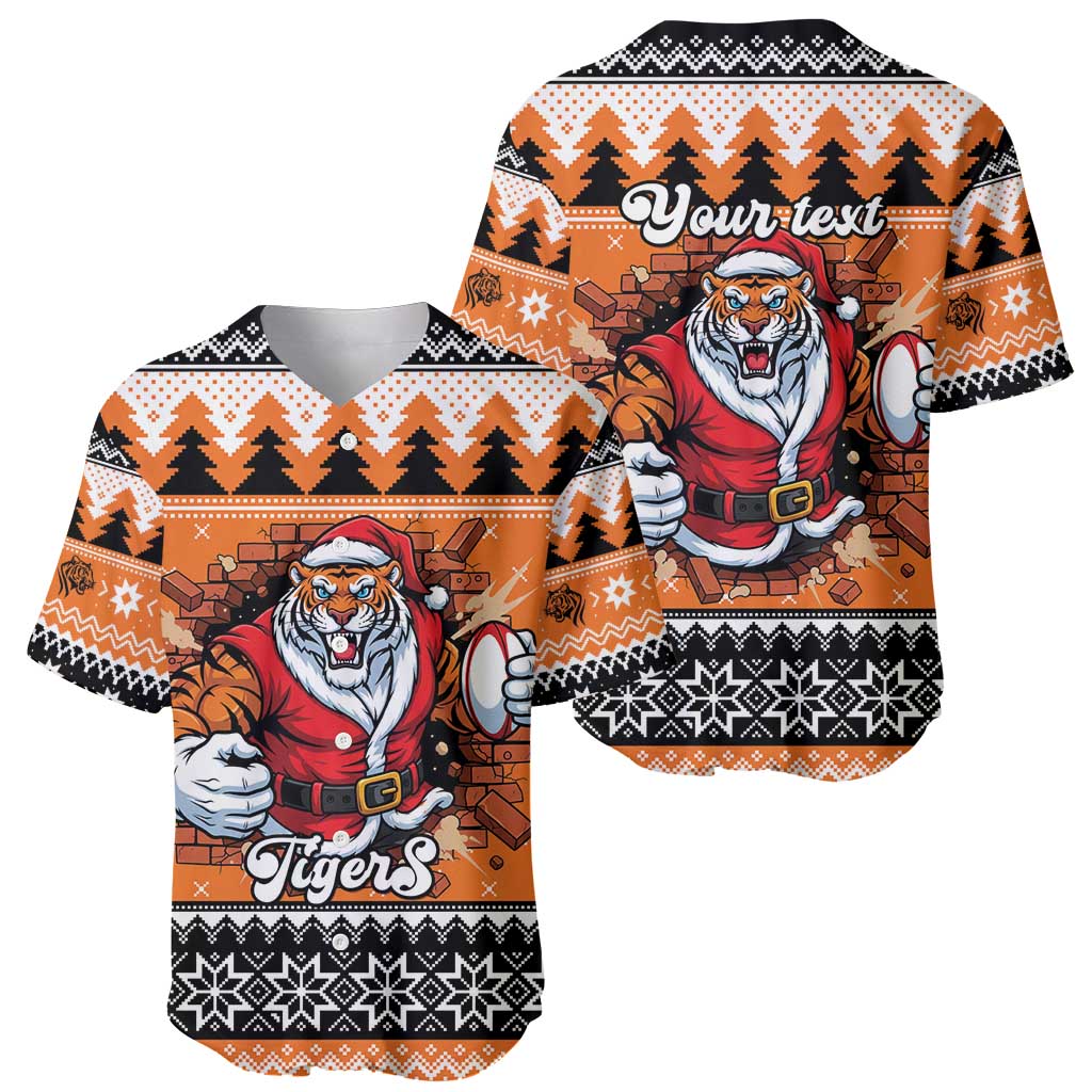 Santa Tiger Roar Personalized Baseball Jersey Christmas Rugby League Spirit - Aussie Hoodie