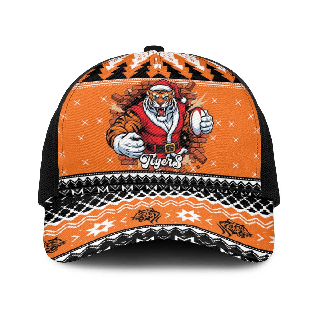 Santa Tiger Roar Baseball Net Cap Christmas Rugby League Spirit - Aussie Hoodie
