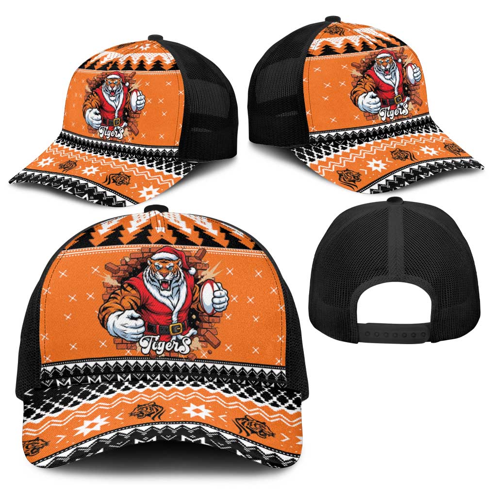 Santa Tiger Roar Baseball Net Cap Christmas Rugby League Spirit - Aussie Hoodie