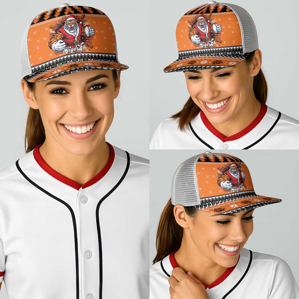 Santa Tiger Roar Baseball Net Cap Christmas Rugby League Spirit - Aussie Hoodie