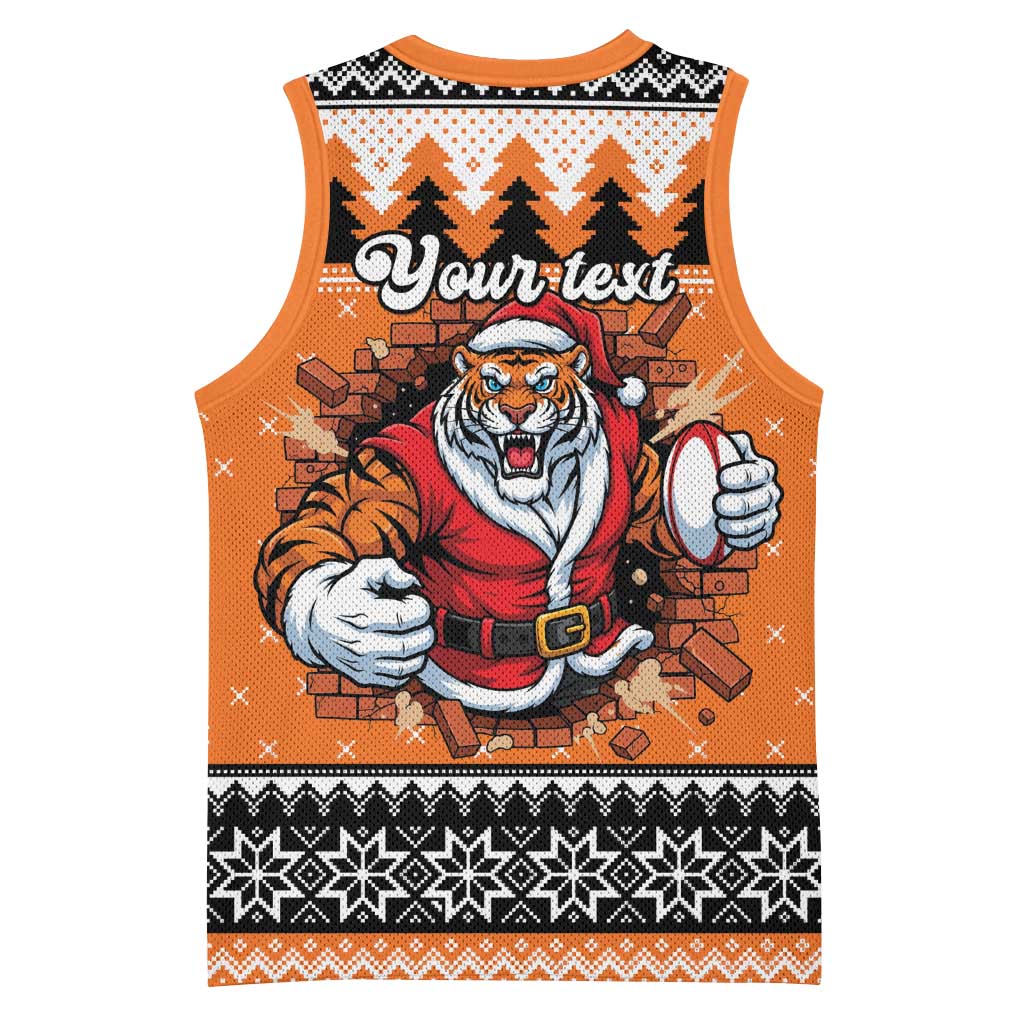 Santa Tiger Roar Personalized Basketball Jersey Christmas Rugby League Spirit - Aussie Hoodie